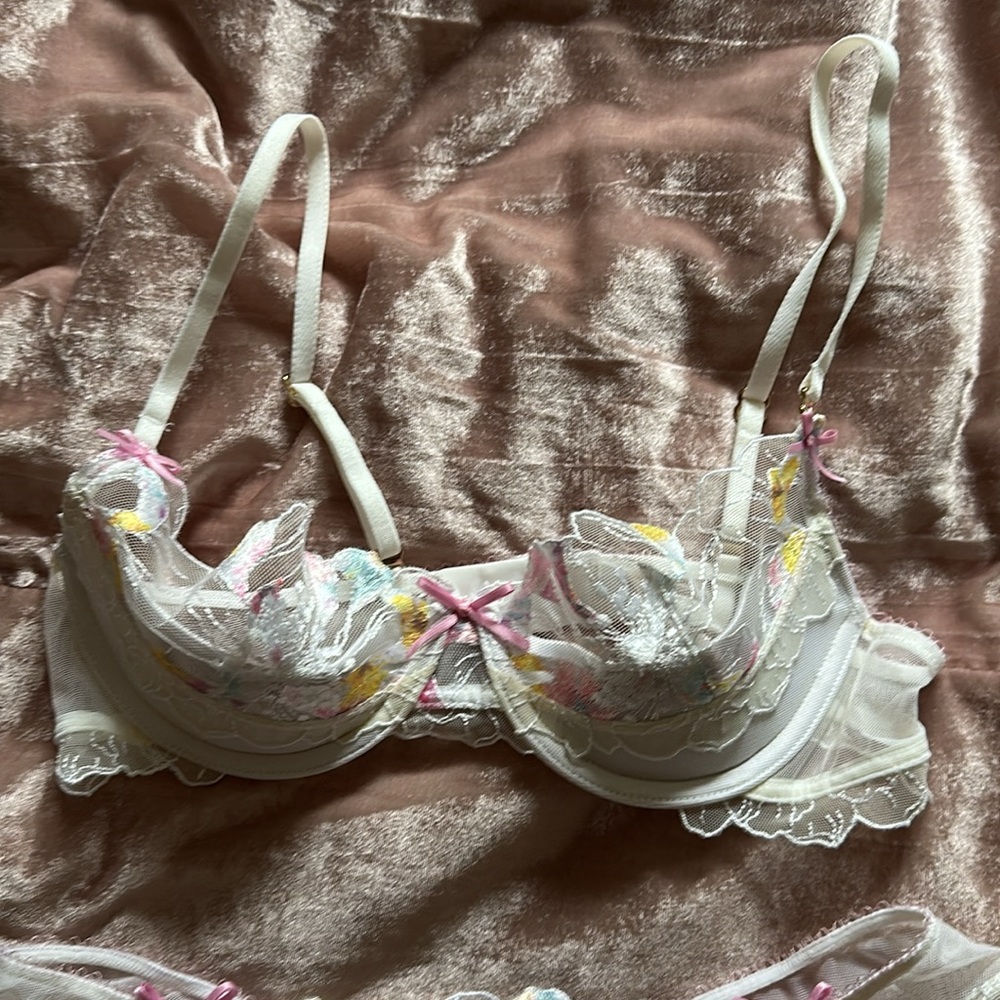 Honey Birdette Fleur Bra, Thong, Panty - Picture 5 of 13